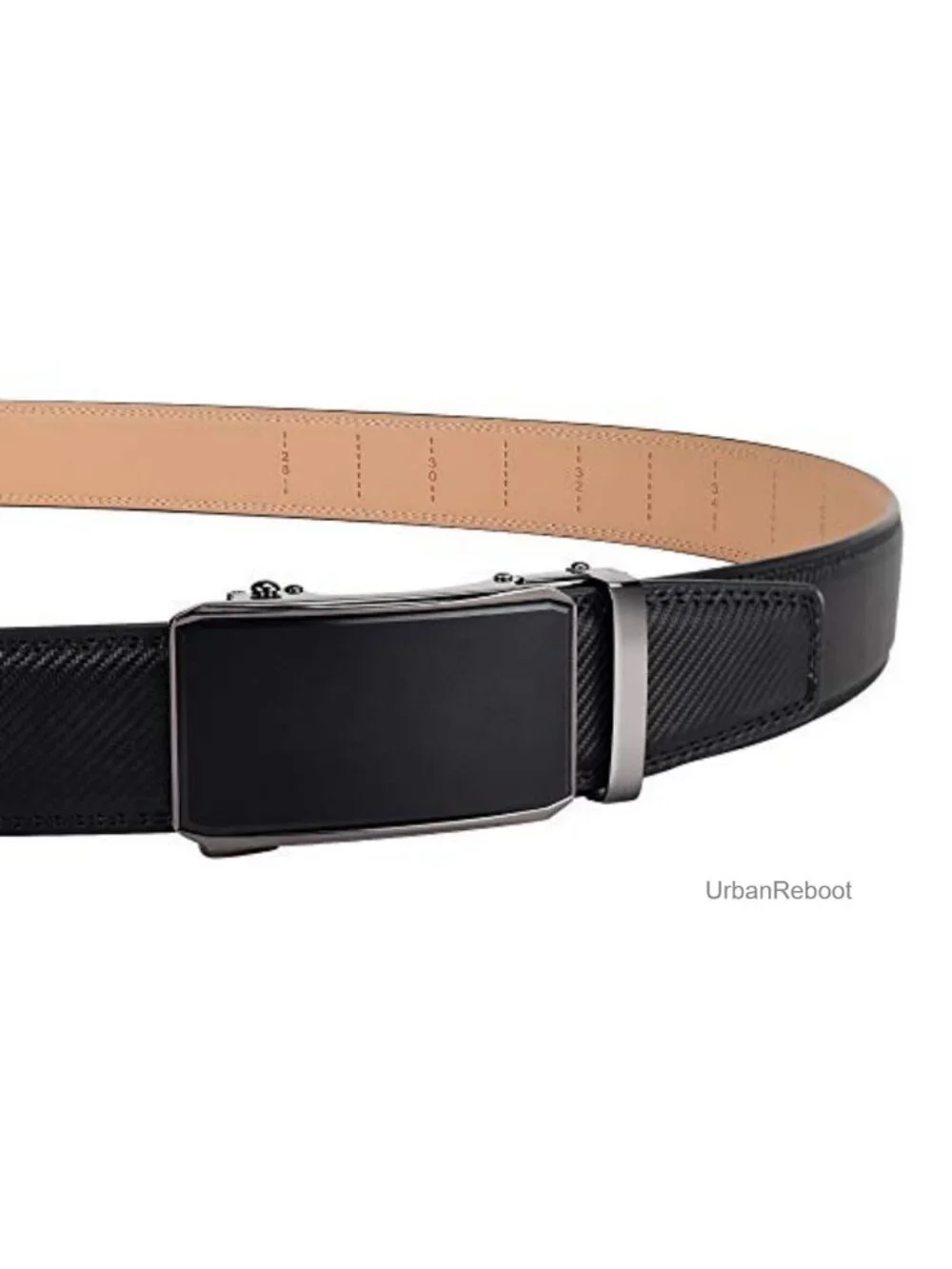 Men's Leather Ratchet Dress Belt Big and Tall with Automatic Buckle, Adjustable